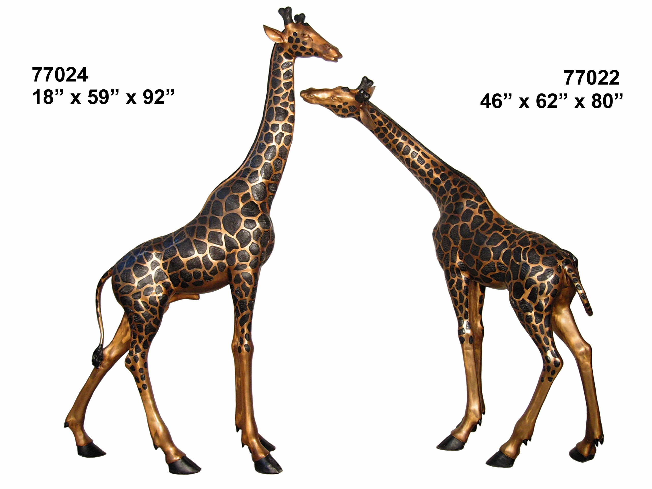 Pair of Life Size Bronze Giraffes  Pair of Life Size Bronze Giraffes